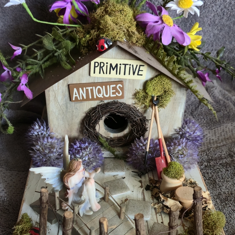 Rustic Fairy Garden Decor with Flowers